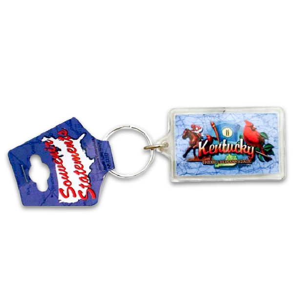 Kentucky Shaped Rubber Keychain