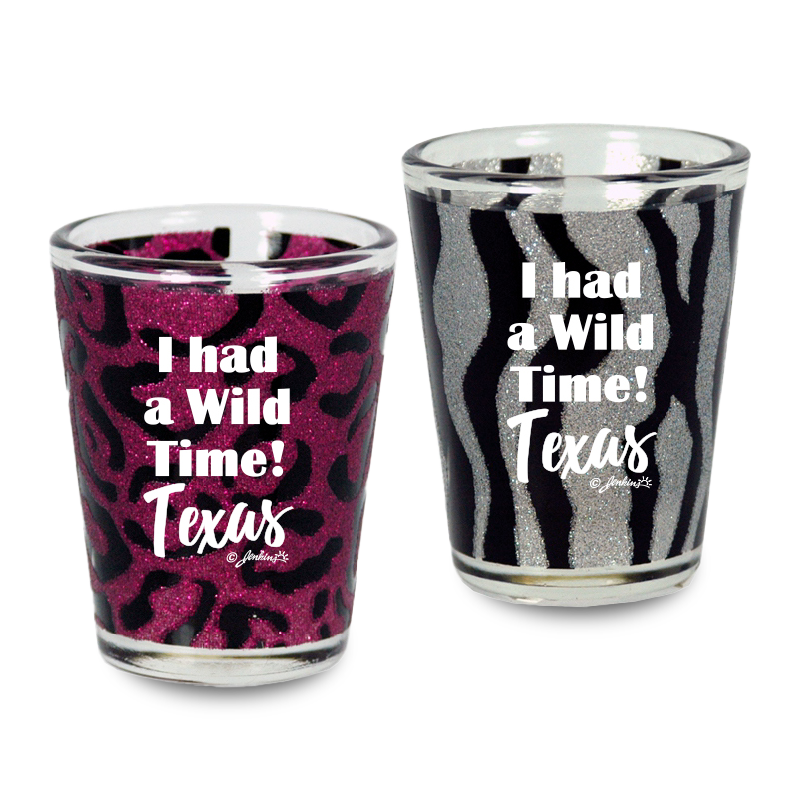 テキサス州 ショットグラス（1.5oz）[ワイルドアニマルグリッター] / Texas Shot Glass Wild Animal Print  Glitter(1.5oz)