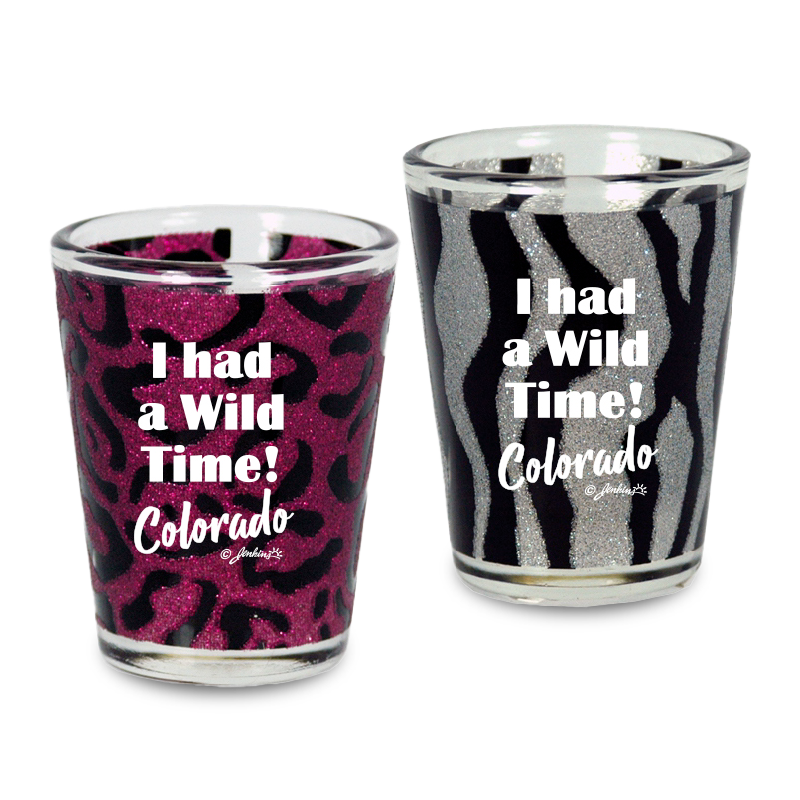 コロラド州 ショットグラス（1.5oz）[ワイルドアニマルグリッター] / Colorado Shot Glass Wild Animal Print  Glitter(1.5oz)