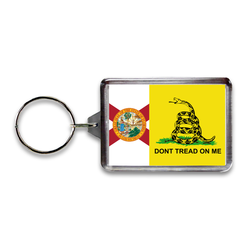 フロリダ州 キーホルダー [ガズデンフラッグ] / Florida Keychain Lucite Gadsden Flag