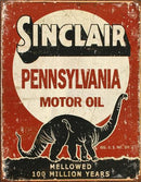 Tin Sign: Sinclair Mellowed 100 Million Years