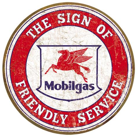 Tin Sign: Mobil - Friendly Service