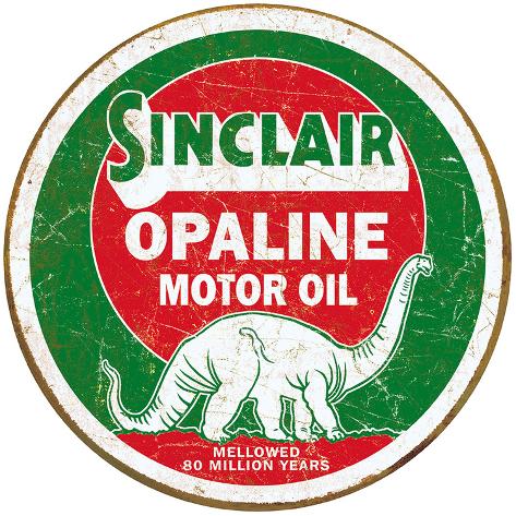 Sinclair Opaline 円形 アメリカンインテリア ブリキ看板