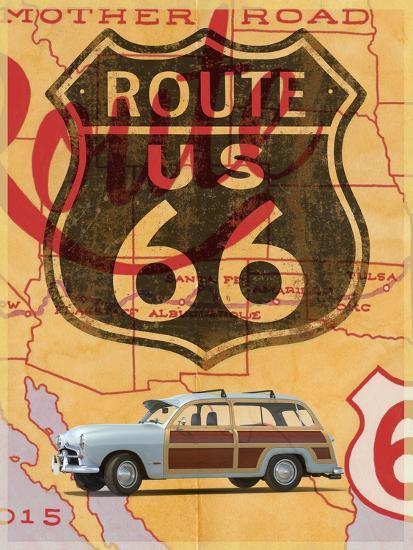Route 66 Vintage Postcard Art Print