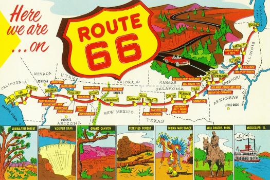 Here we are on ... Route 66 アメリカンインテリア ルート66 ポスター