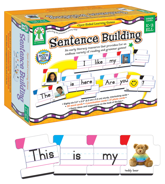 センテンスビルディング： 読解と文法のゲームが無限に楽しめるアーリーリテラシーのリソース！ / Sentence Building: An Early Literacy Resource That Provides for an Endless Variety of Reading and Grammar Games!