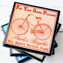 自転車に乗ろう！ ヴィンテージ自転車広告 コースターセット / Let's Ride Bikes! Vintage Bicycle Coaster Set