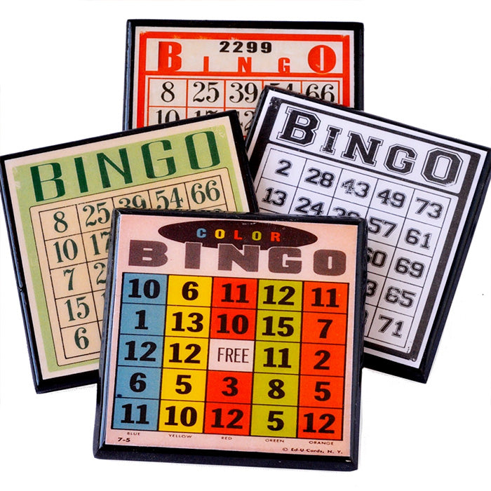 Bingo! Vintage Bingo Card Coaster Set