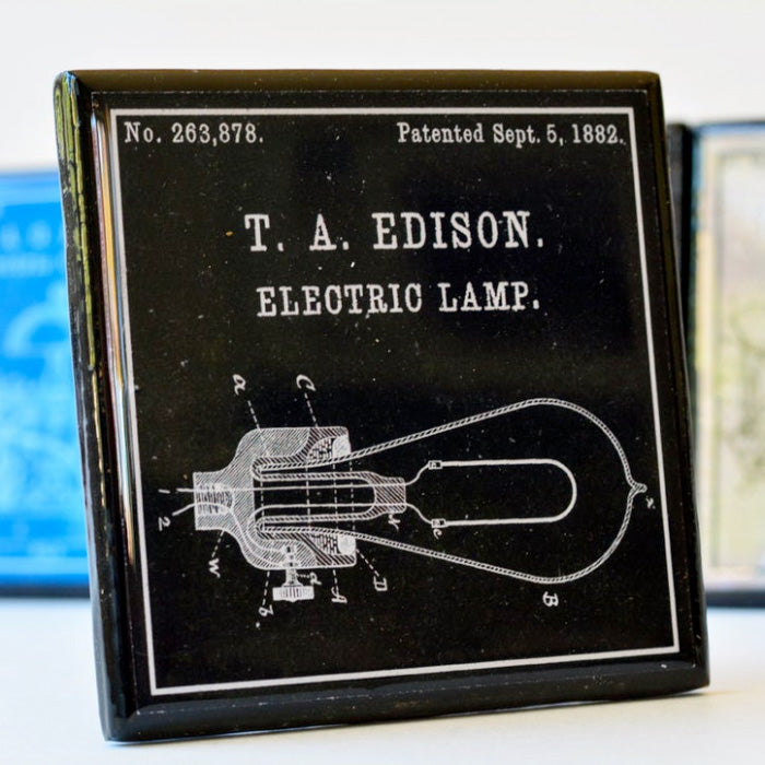偉大な発明家: パテントアート ドリンク コースターセット / the Great Inventors: Patent Art Drink Coaster Set