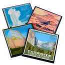 Vintage National Park Poster Drink Coaster Set