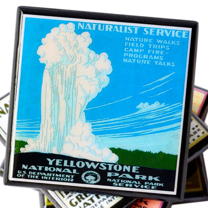 Vintage National Park Poster Drink Coaster Set