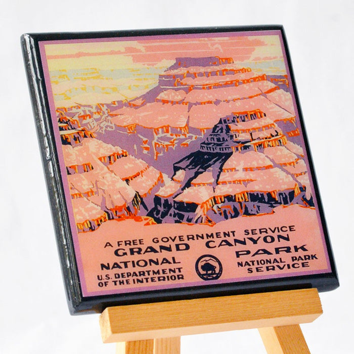 ヴィンテージ国立公園ポスター ドリンク コースターセット / Vintage National Park Poster Drink Coaster Set