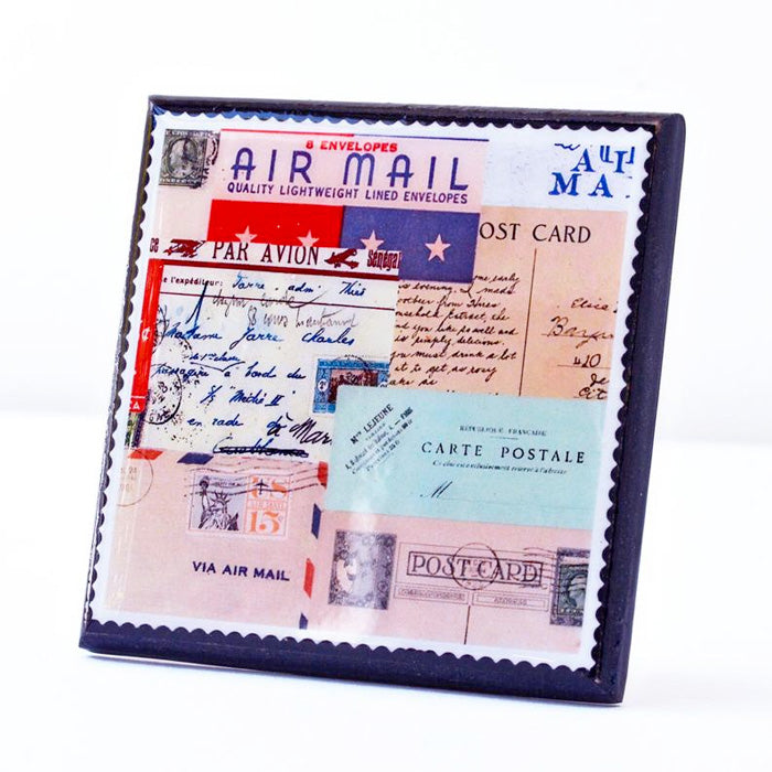 You'Ve Got Mail: Vintage Airmail Ephemera Drink Coaster Set