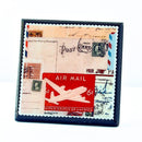 You'Ve Got Mail: Vintage Airmail Ephemera Drink Coaster Set
