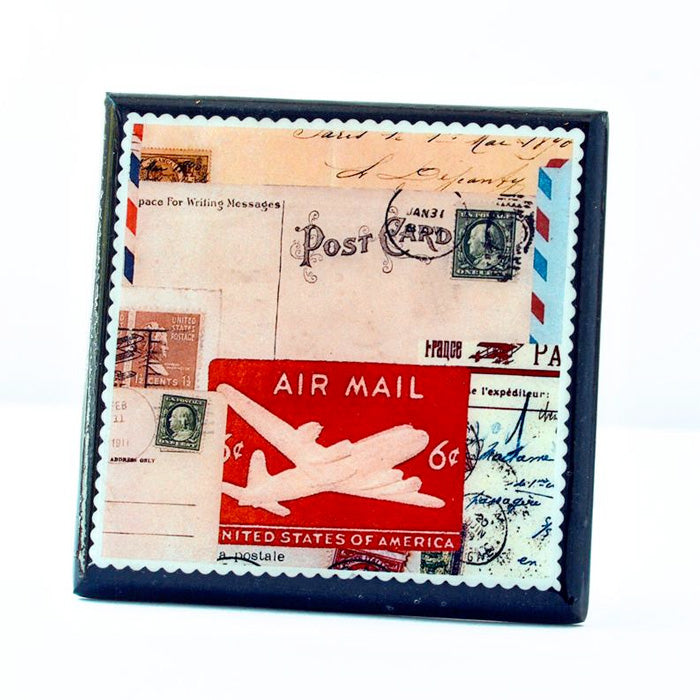 You'Ve Got Mail: Vintage Airmail Ephemera Drink Coaster Set