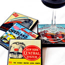 Vintage Railroad Train Drink Coaster Set