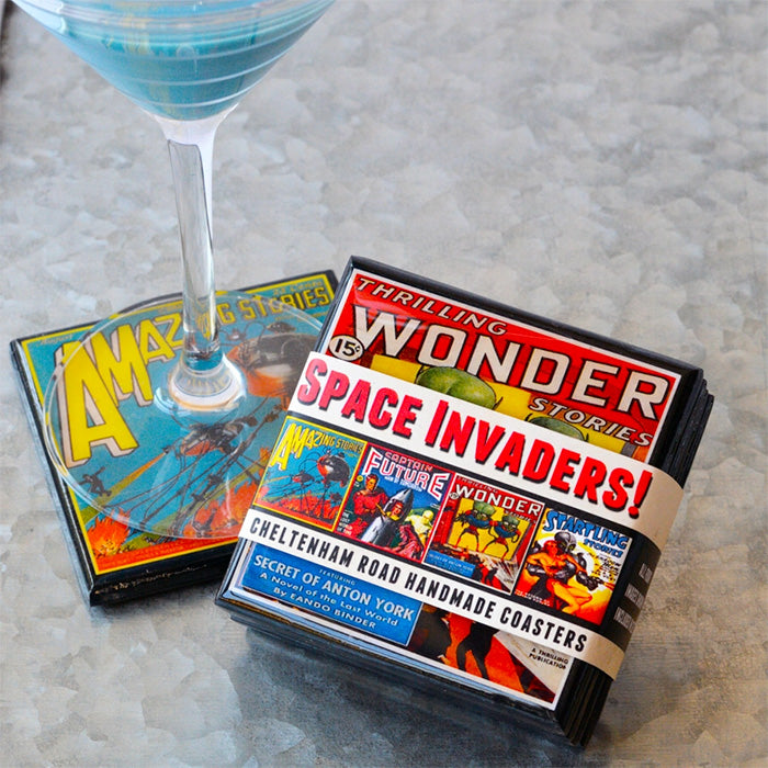 Space Invaders! Vintage Science Fiction Coaster Set