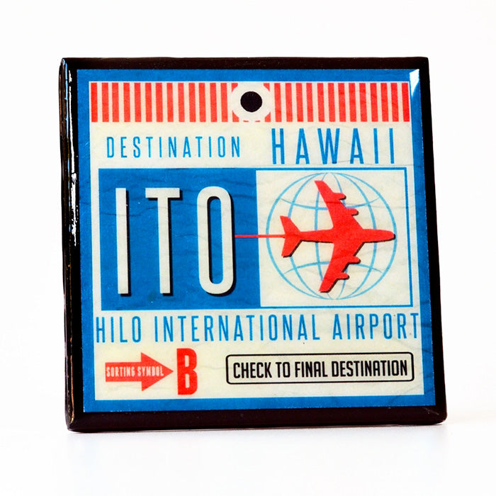 Ticket To Paradise Vintage Hawaii Airport Code Coaster