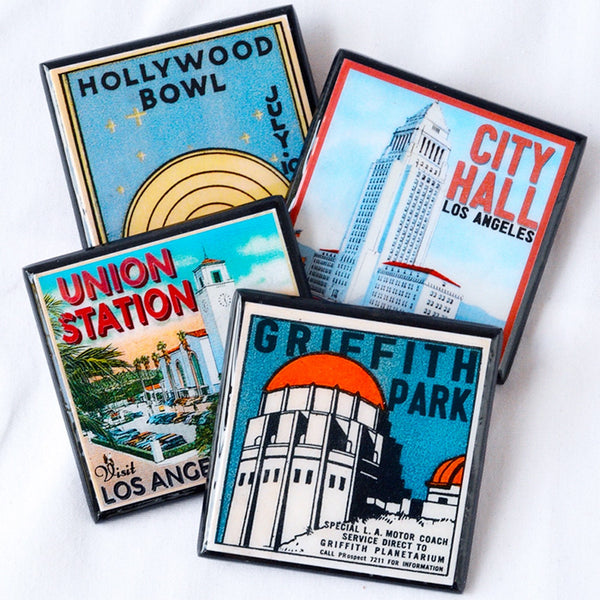 Vintage Los Angeles Drink Coaster Set