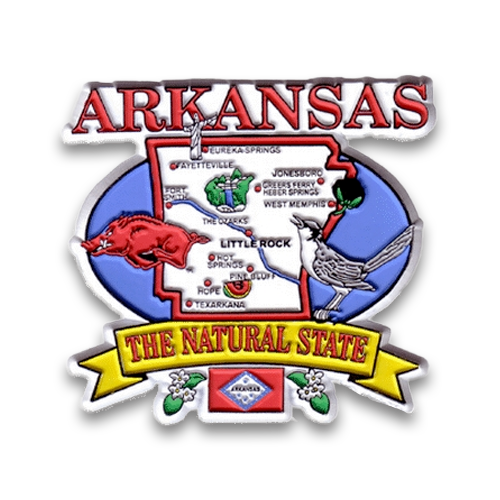 アーカンソー州 マグネット 2D  [州の地図] / Arkansas Magnet 2D State Map
