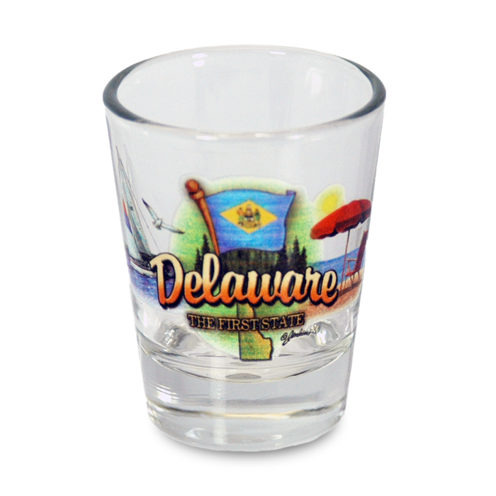 デラウェア州 ショットグラス（1.5oz）[州のアイコン] / Delaware Shot Glass Elements (1.5oz)