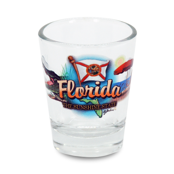 フロリダ州 ショットグラス（1.5oz）[州のアイコン] / Florida Shot Glass Elements (1.5oz)