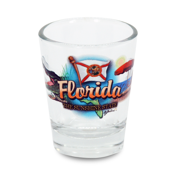 フロリダ州 ショットグラス（1.5oz）[州のアイコン] / Florida Shot Glass Elements (1.5oz)