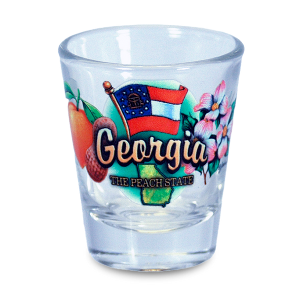 ジョージア州 ショットグラス（1.5oz）[州のアイコン] / Georgia Shot Glass Elements (1.5oz)