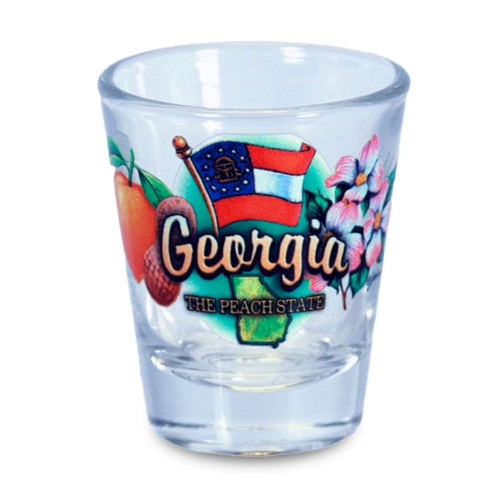 ジョージア州 ショットグラス（1.5oz）[州のアイコン] / Georgia Shot Glass Elements (1.5oz)