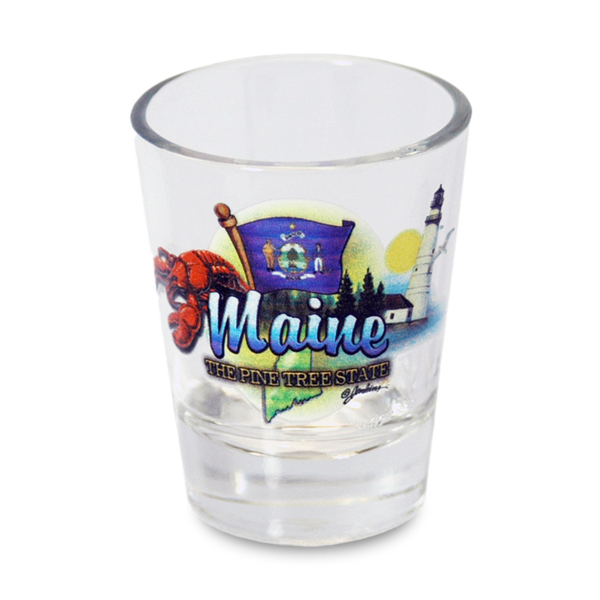 メイン州 ショットグラス（1.5oz）[州のアイコン] / Maine Shot Glass Elements (1.5oz)