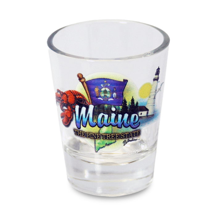 メイン州 ショットグラス（1.5oz）[州のアイコン] / Maine Shot Glass Elements (1.5oz)
