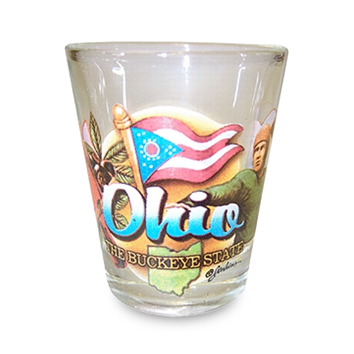 オハイオ州 ショットグラス（1.5oz）[州のアイコン] / Ohio Shot Glass Elements (1.5oz)