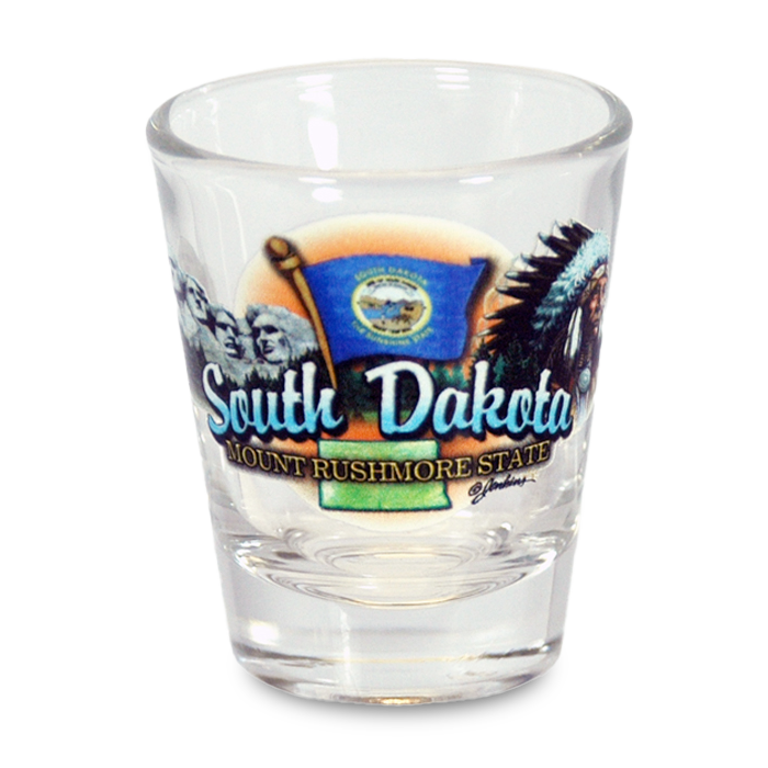 サウスダコタ州 ショットグラス（1.5oz）[州のアイコン] / South Dakota Shot Glass Elements (1.5oz)