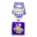 Georgia Keychain Lucite Map & Flag