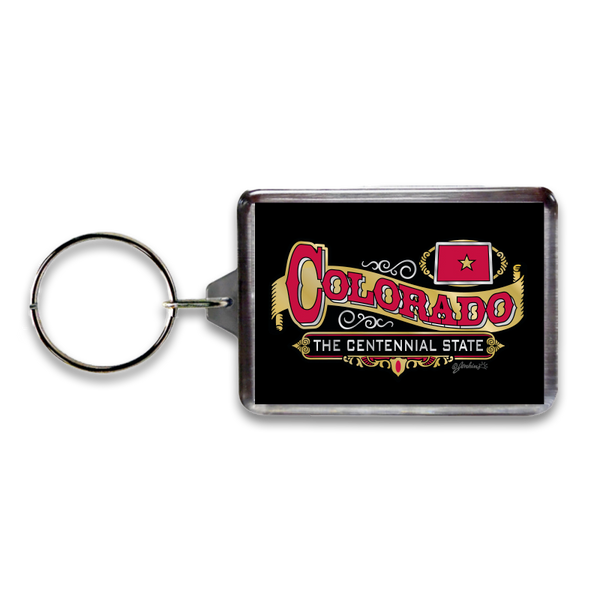 コロラド州 バナーキーホルダー / Colorado Keychain Lucite Banner