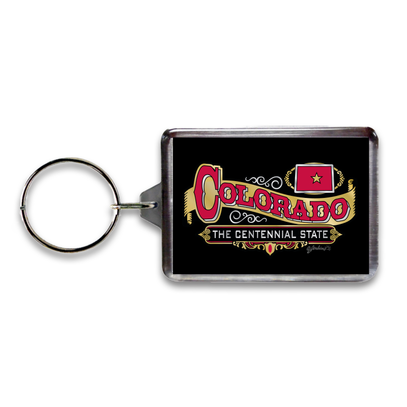 コロラド州 バナーキーホルダー / Colorado Keychain Lucite Banner