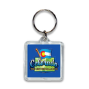 Colorado Keychain Lucite Map & Flag