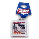 California Keychain Lucite State Map