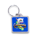 California Keychain Lucite Map & Flag