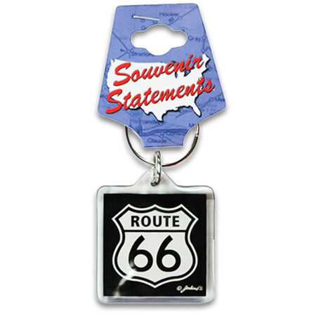 ルート66 キーホルダー [ロードサイン] / Route 66 Keychain Lucite Shield