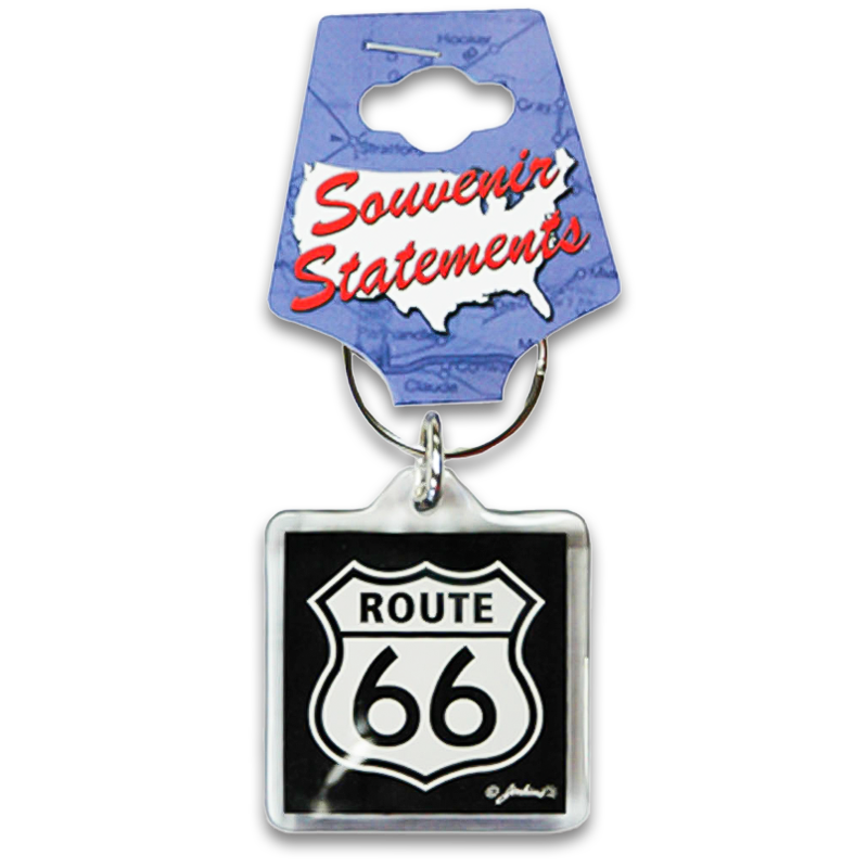 ルート66 キーホルダー [ロードサイン] / Route 66 Keychain Lucite Shield