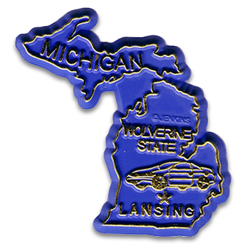 ミシガン州 マグネット 2D 2色 / Michigan Magnet 2D 2 color