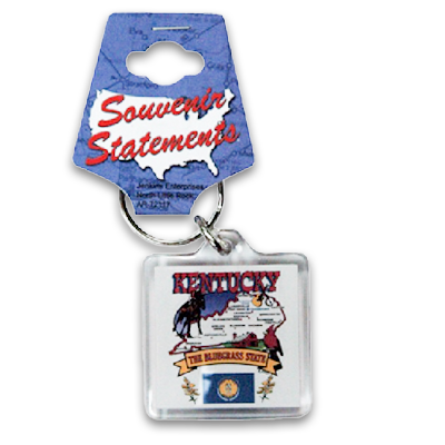 Kentucky Keychain Lucite State Map
