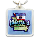 Missouri Keychain Lucite Map & Flag