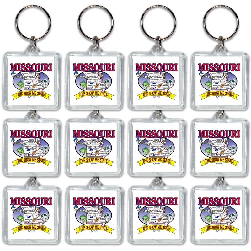 Missouri Keychain Lucite State Map