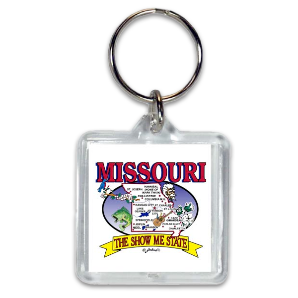 Missouri Keychain Lucite State Map