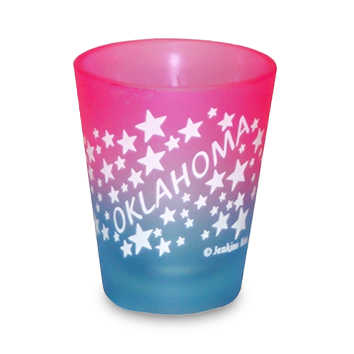 オクラホマ州 ショットグラス（1.5oz）[スター] / Oklahoma Shot Glass Multi Color Stars (1.5oz)