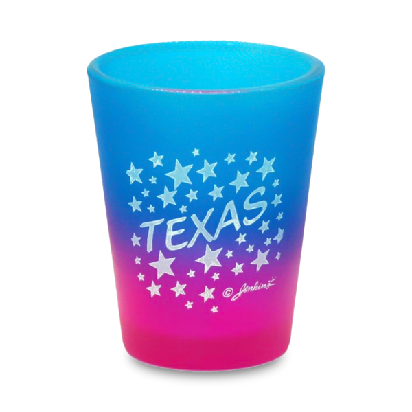Texas Shot Glass Multi Color Stars (1.5oz)