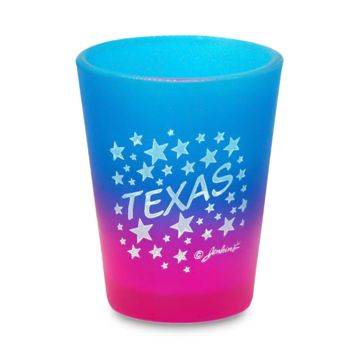 Texas Shot Glass Multi Color Stars (1.5oz)