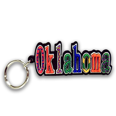 Oklahoma Keychain PVC Festive